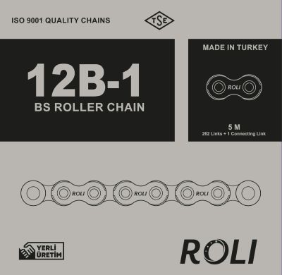 12B1 3-4x1 Zincir Roli Yerli Üretim Zincir Üç Çeyrek Tek Sıra Zincir DIN 8187 Hatve:19,05mm (Paket:5 metre) - 2