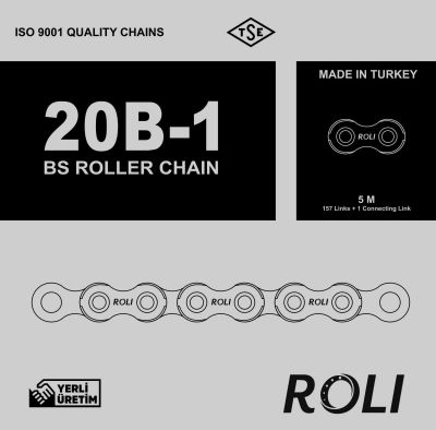 20B1 1 1-4x1 Zincir Roli Yerli Üretim Zincir Bir Bir Çeyrek İnç Tek Sıra Zincir DIN 8187 Hatve:31,75mm (Paket:5 metre) - 2