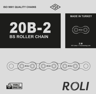 20B2 1 1-4x2 Zincir Roli Yerli Üretim Zincir Bir Bir Çeyrek İnç Çift Sıra Zincir DIN 8187 Hatve:31,75mm (Paket:5 metre) - 2