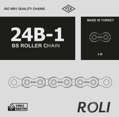 24B1 1 1-2x1 Zincir Roli Yerli Üretim Zincir Bir Buçuk İnç Tek Sıra Zincir DIN 8187 Hatve:38,10mm (Paket:5 metre) - 2