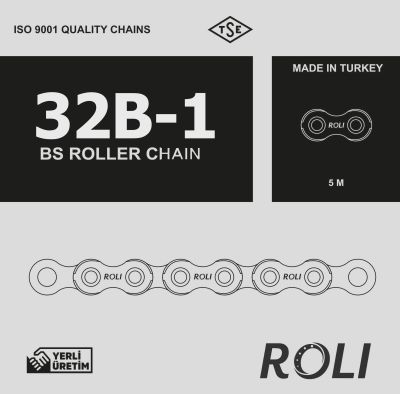 32B1 2x1 Zincir Roli Yerli Üretim Zincir İki İnç Tek Sıra Zincir DIN 8187 Hatve:50,80mm (Paket:5 metre) - 2