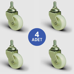 4 Adet EB05ZKZ50 Cıvata Bağlantılı Poliamid Tekerlek Çap:50 Mobilya Tekerlek Seti 4xEB05ZKZ50 - EMES