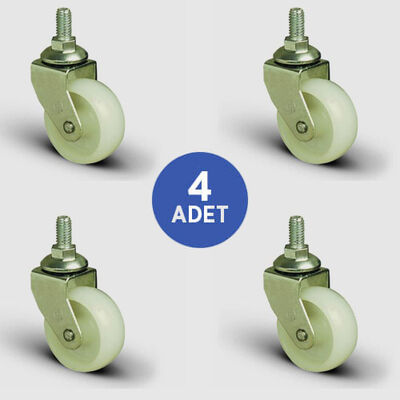 4 Adet EB05ZKZ50 Cıvata Bağlantılı Poliamid Tekerlek Çap:50 Mobilya Tekerlek Seti 4xEB05ZKZ50 - 1