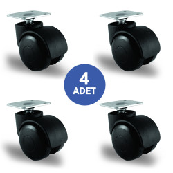 4 Adet EC01GMKM50, Oynak Tablalı Mobilya Tekerleği Sehpa Tekeri, Çap:50, 4lü Set, Geniş Tip - Thumbnail