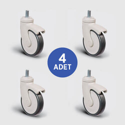 4 Adet EC05MBT125 Döner Civata Bağlantılı Plastik Maşalı Çap:125 Medikal Ekipman Tekerleği Bilya Rulmanlı Oynak Maşalı Civata Bağlantılı 4lü Set 4xEC05MBT125 - Thumbnail
