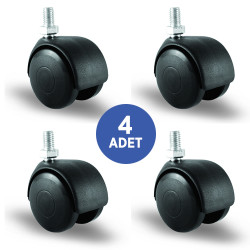 4 Adet EC05MKM50, Oynak Civatalı Mobilya Tekerleği Koltuk Tekeri, Çap:50, 4lü Set - 