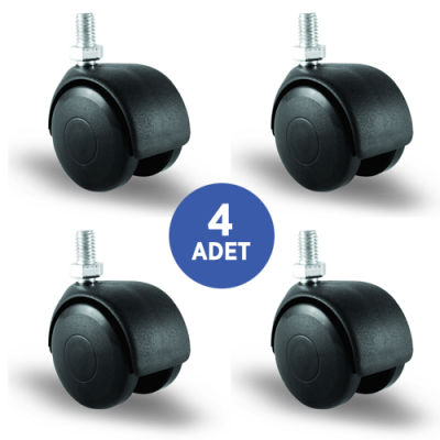 4 Adet EC05MKM50, Oynak Civatalı Mobilya Tekerleği Koltuk Tekeri, Çap:50, 4lü Set - 1