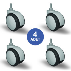 EMES - 4 Adet EC05MKT75, Oynak Civatalı Mobilya Tekerleği Sehpa Tekeri, Çap:75, 4lü Set, Geniş Sessiz Tip
