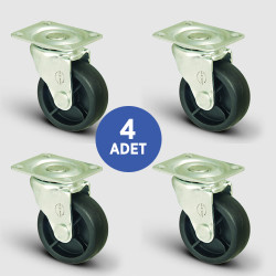 4 Adet EL01MKM32, Oynak Tablalı Mobilya Tekerleği, Sehpa Tekeri, Çap:32, 4lü Set - Thumbnail