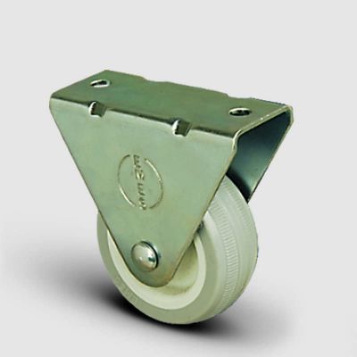 4 Adet EP02ZKC50, Sabit Maşalı PVC Kaplı Mobilya Tekerleği, Sehpa Tekeri, Çap:50, 4lü Set, Geniş Tip - 2