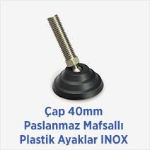 Çap 40mm Paslanmaz Mafsallı Plastik Ayaklar INOX 