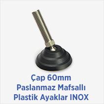 Çap 60mm Paslanmaz Mafsallı Plastik Ayaklar INOX 