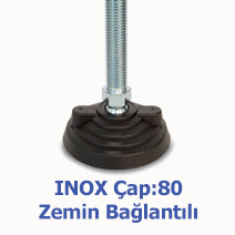 Çap 80mm Paslanmaz Mafsallı Plastik Ayaklar INOX 