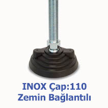 Çap 110mm Paslanmaz Mafsallı Plastik Ayaklar INOX 