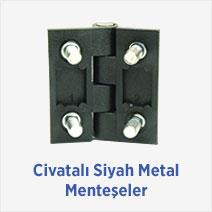 Civatalı Siyah Metal Menteşeler 