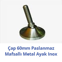 Çap:60 Mafsallı Paslanmaz Metal Ayaklar INOX