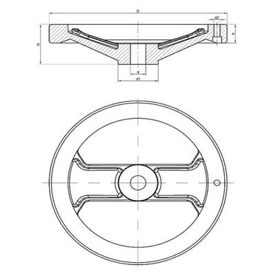 AÇ125 Alüminyum Volan Çap:125mm Alüminyum Çark M6 - 2