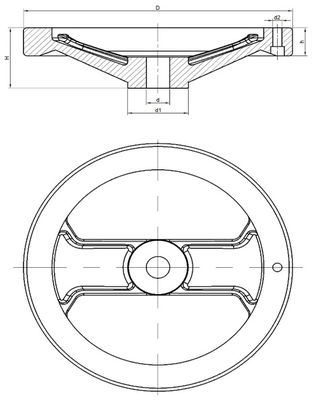 AÇT200 Alüminyum Volan Turuncu Çap:200mm Alüminyum Turuncu Çark M6 - 2