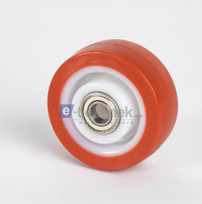 ZBP80x30 Poliamid Üzeri Poliüretan Kaplı Çap:80 Bilya Rulmanlı Tekerlek - 1