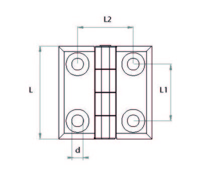 ZMK4040 Burçlu Krom Menteşe 40x40 Delik Ekseni:25x25 Krom Zamak Menteşe - 2