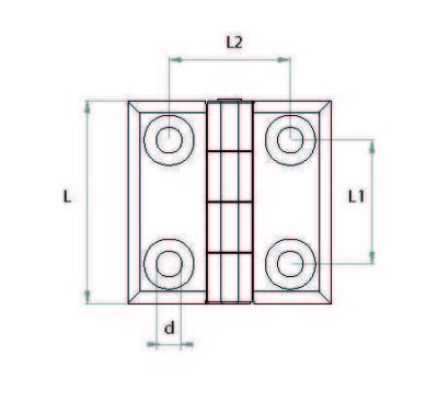 ZMK6060 Burçlu Krom Menteşe 60x60 Delik Ekseni:36x36 Krom Zamak Menteşe - 2