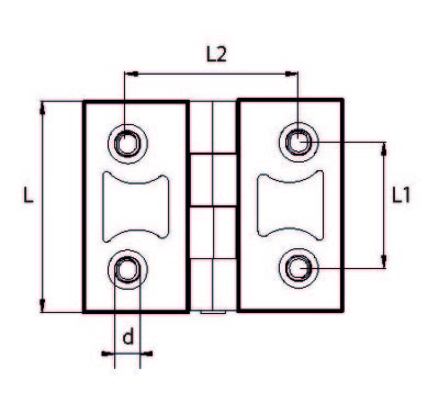ZMCk5050 Civatalı Krom Menteşe 50x50 Delik Ekseni:30x30 M6x12 Civatalı Krom Zamak Menteşe - 2