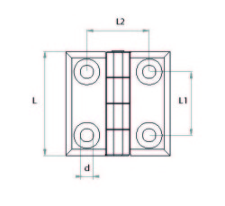 ZMCB4040 Civatalı Siyah Metal Menteşe 40x40 Delik Ekseni:25x25 M5X9 Civatalı Boyalı Zamak Menteşe - Thumbnail