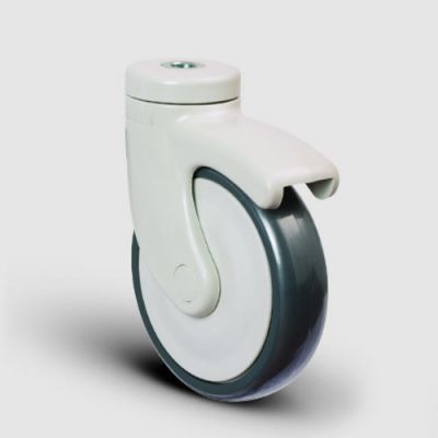 EC04MBT100 Döner Delik Bağlantılı Plastik Maşalı Çap:100 Medikal Ekipman Tekerleği Bilya Rulmanlı Oynak Maşalı Delik Bağlantılı - 1