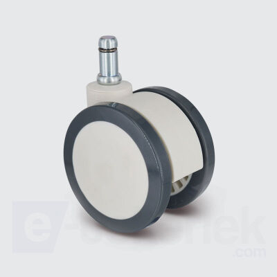 EQ03ZKP50 Sarhoş Pim Bağlantılı Plastik Maşalı Çap:50 Çift Kasnaklı Medikal Tekerlek Oynak Maşalı Segmanlı - 1