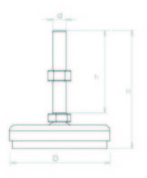 IA401070 Paslanmaz Makine Ayağı Çap:40 M10x70mm Civatalı - Thumbnail