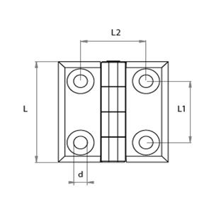 IM6098 Inoks Menteşe 60x98 Delik Ekseni:36x73 Paslanmaz Menteşe 316 Kalite - 2