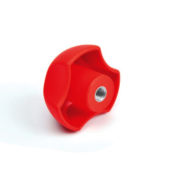 PYBK5010 Kırmızı Plastik Yonca Burçlu Çap:50 M10 Somunlu - Thumbnail