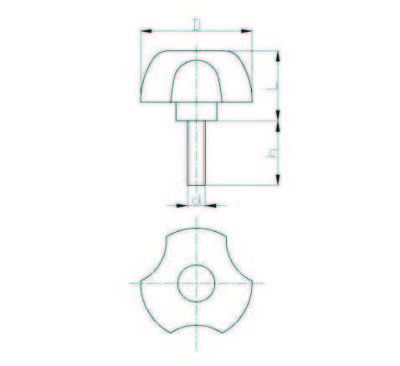 PYCK500840 Kırmızı Plastik Yonca Civatalı Çap:50 M8x40 Civatalı - 2