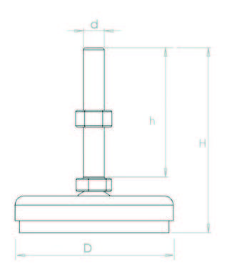 KKA122015 Krom Kaplı Ayak Çap:120 M20x150mm Civatalı - 2