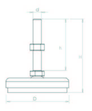 KKA162015 Krom Kaplı Ayak Çap:160 M20x150mm Civatalı - 2