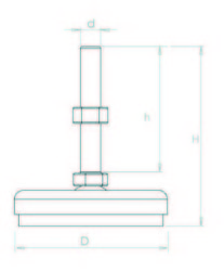 KKA601070 Krom Kaplı Ayak Çap:60 M10x70mm Civatalı - Thumbnail