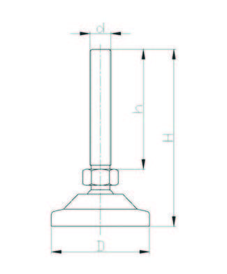 MAM101615 Mafsallı Metal Ayak Çap:100 M16x150mm Civatalı - 3