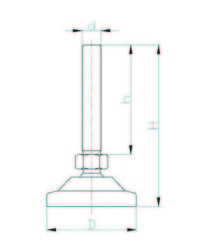 MAM601010 Mafsallı Metal Ayak Çap:60 M10x100mm Civatalı - Thumbnail