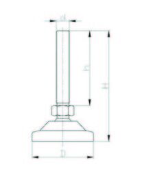 MAM601010 Mafsallı Metal Ayak Çap:60 M10x100mm Civatalı - 2