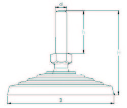 PAM401050 Mafsallı Plastik Ayak Çap:40 M10x50mm Civatalı - Thumbnail