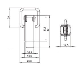 MI1K Küçük Mandal Inox Mafsallı Paslanmaz - 2