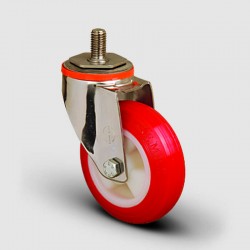 SSEM05ZKP150 Paslanmaz Civata Bağlantılı Poliüretan Tekerlek Çap:150 Inox Hafif Sanayi Tekerleği Burçlu Oynak Vida Bağlantılı Poliamid Üzeri Poliüretan Kaplı - EMES
