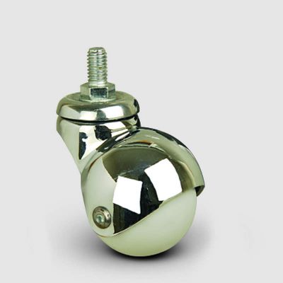 EF05MKC40 Civatalı PVC Mobilya Tekerleği, Çap:40 Oynak Cıvata Bağlantılı, Burçlu Küre Tekerlek Krom Kaplı