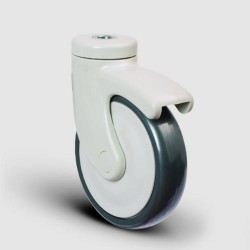 EC04MBT125 Döner Delik Bağlantılı Plastik Maşalı Çap:125 Medikal Ekipman Tekerleği Bilya Rulmanlı Oynak Maşalı Delik Bağlantılı - EMES