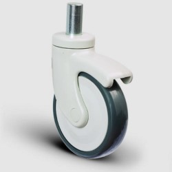 EC03MBT125 Döner Pim Bağlantılı Plastik Maşalı Çap:125 Medikal Ekipman Tekerleği Bilya Rulmanlı Oynak Maşalı Pim Bağlantılı - EMES