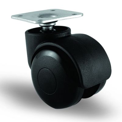 EC01GMKM50 Döner Tablalı Plastik Mobilya Tekerleği Çap:50 Oynak Tabla Bağlantılı, Geniş Tip, Burçlu Koltuk Tekeri - 1