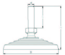 PAIM401075 Paslanmaz Mafsallı Plastik Ayak Çap:40 M10x75 Civatalı - 2