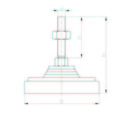 PAIS122020 Paslanmaz Sabit Plastik Ayak Çap:125 M20x200mm INOX Civatalı - 3