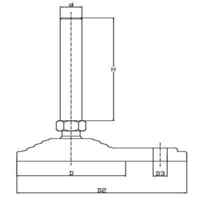 PAMYZB 80 1610 PLASTİK AYAK MAFSALLI ZEMİN BAĞLANTILI ÇAP:80 M16*100 - 2