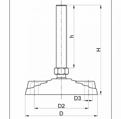 PAMZB111610 Mafsallı Plastik Ayak Zemin Bağlantılı Çap:110mm M16x100 mm Citavalı - 2